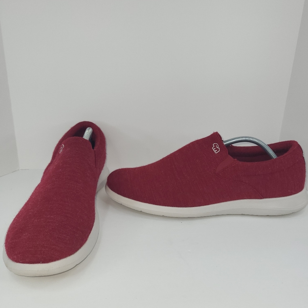Merinos Men's Shoes Sz 12 US Red Casual Wool Knit Slip On Dust Bag